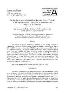 The Productivity Analysis of Five Leading Potato