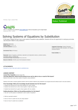 Solving Systems of Equations by Substitution