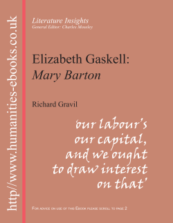 Elizabeth Gaskell: Mary Barton - Humanities