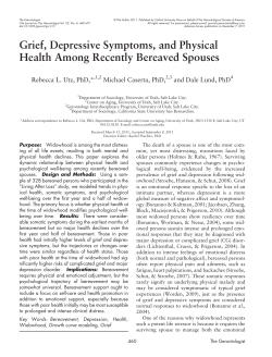 Grief, Depressive Symptoms, and Physical Health Among Recently