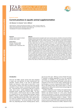 OPEN A CCESS OPEN A CCESS Current practices in aquatic