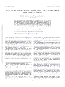 A Bias for the Natural? Children`s Beliefs About Traits Acquired