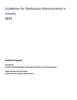 Guidelines for Medication Administration in Schools