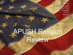 APUSH Religion Review