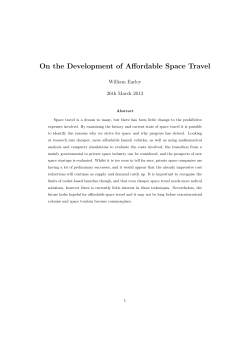 On the Development of Affordable Space Travel