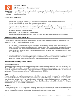 Cover Letters - OSU Cascades
