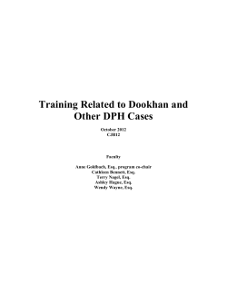 MBA "Training Related to Dookhan and Other DPH Cases"