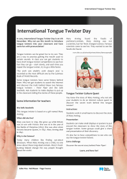 International Tongue Twister Day