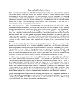 Sleep and Health in Student Athletes Sleep is an important part of