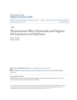 The Interaction Effect of Spirituality and Negative Life Experiences