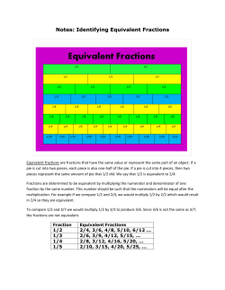 Notes: Identifying Equivalent Fractions
