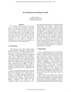 Re-Visiting the Knowledge Pyramid