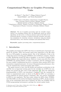 LNCS 7782 - Computational Physics on Graphics Processing Units
