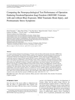 Comparing the Neuropsychological Test Performance of Operation