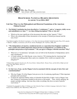 2015 National Finals Hearing Questions