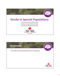 Stroke in Special Populations