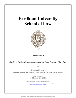 Snyder v. Phelps, Outrageousness, and the