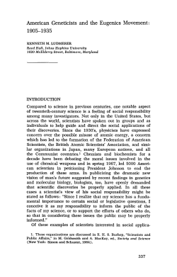 American geneticists and the eugenics movement