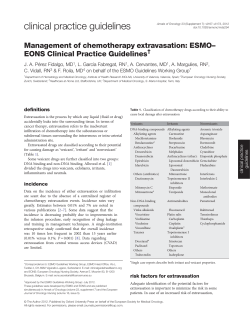 Management of chemotherapy extravasation: ESMO&ndash;EONS Clinical