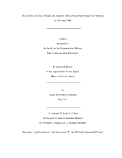 An Analysis of the United States Senatorial Primaries of 1941 and