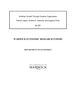 Smithian Growth Through Creative Organization