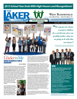 June 2015 Laker - West Bloomfield School District