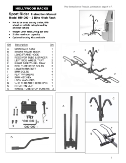 Hollywood Sport Rider 2 Bike Rack Instructions