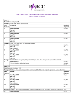 PARCC PBA Paper Practice Test Answer and Alignment