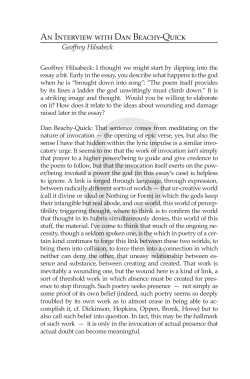 An Interview with Dan Beachy-Quick