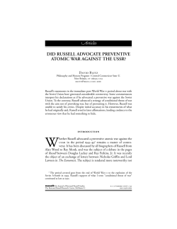 Did Russell Advocate Preventive Atomic War against the USSR?