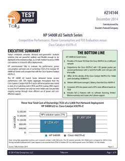 HP 5400R zl2 Switch Series - Hewlett Packard Enterprise