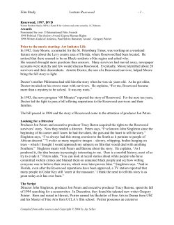 Film Study Lecture Rosewood 1 Rosewood, 1997, DVD Awards