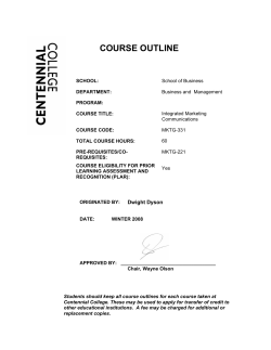 course outline - Part Time Learning
