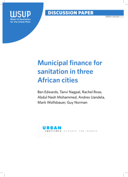 Municipal finance for sanitation in three African cities