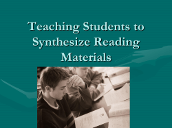 Teaching Students to Synthesize Reading Materials