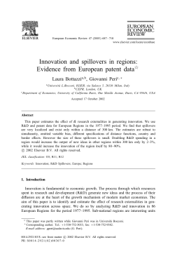Innovation and spillovers in regions: Evidence from