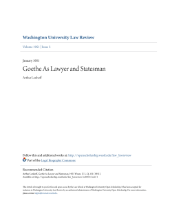Goethe As Lawyer and Statesman - Washington University Open