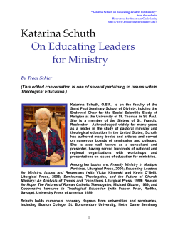 A conversation with Katarina Schuth