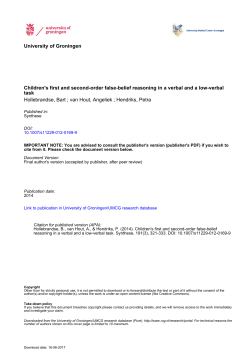 University of Groningen Children`s first and second-order false