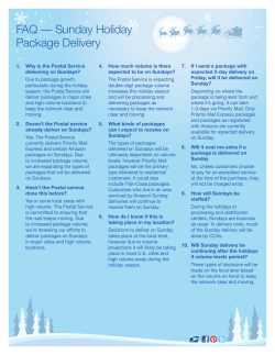 FAQ &mdash; Sunday Holiday Package Delivery
