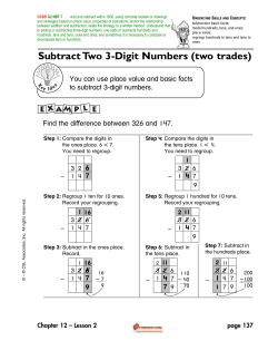 Subtract Two 3-Digit Numbers (two trades)