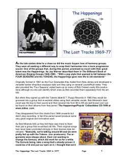 1 As the late sixties drew to a close so did the music buyers love of