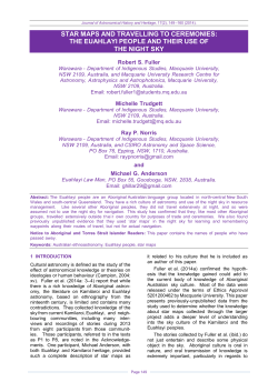 Star maps and travelling to ceremonies: the Euahlayi People