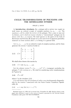 CYCLIC TRANSFORMATIONS OF POLYGONS AND THE