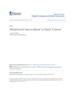 Metafictional "mise en abyme" in Saura`s "Carmen"
