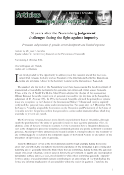 60 years after the Nuremberg Judgement