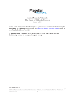 Medical Necessity Criteria for Blue Shield of California Members