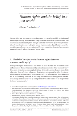 Human rights and the belief in a just world