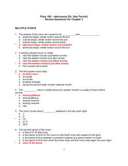 Phys 100 – Astronomy (Dr. Ilias Fernini) Review Questions for