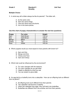 12.3.1 Grade 5 Standard 5 Unit Test Heredity Multiple Choice 1. In